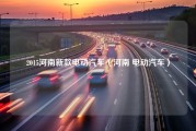 2015河南新款电动汽车（河南 电动汽车）