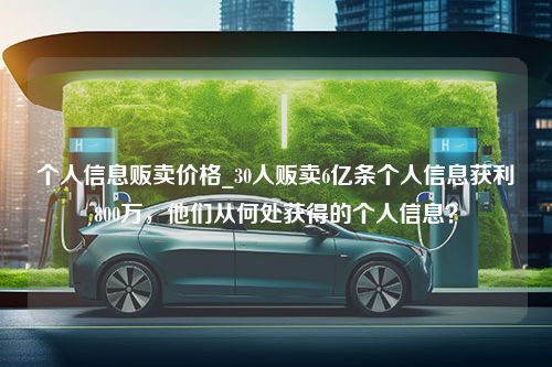 个人信息贩卖价格_30人贩卖6亿条个人信息获利800万，他们从何处获得的个人信息？